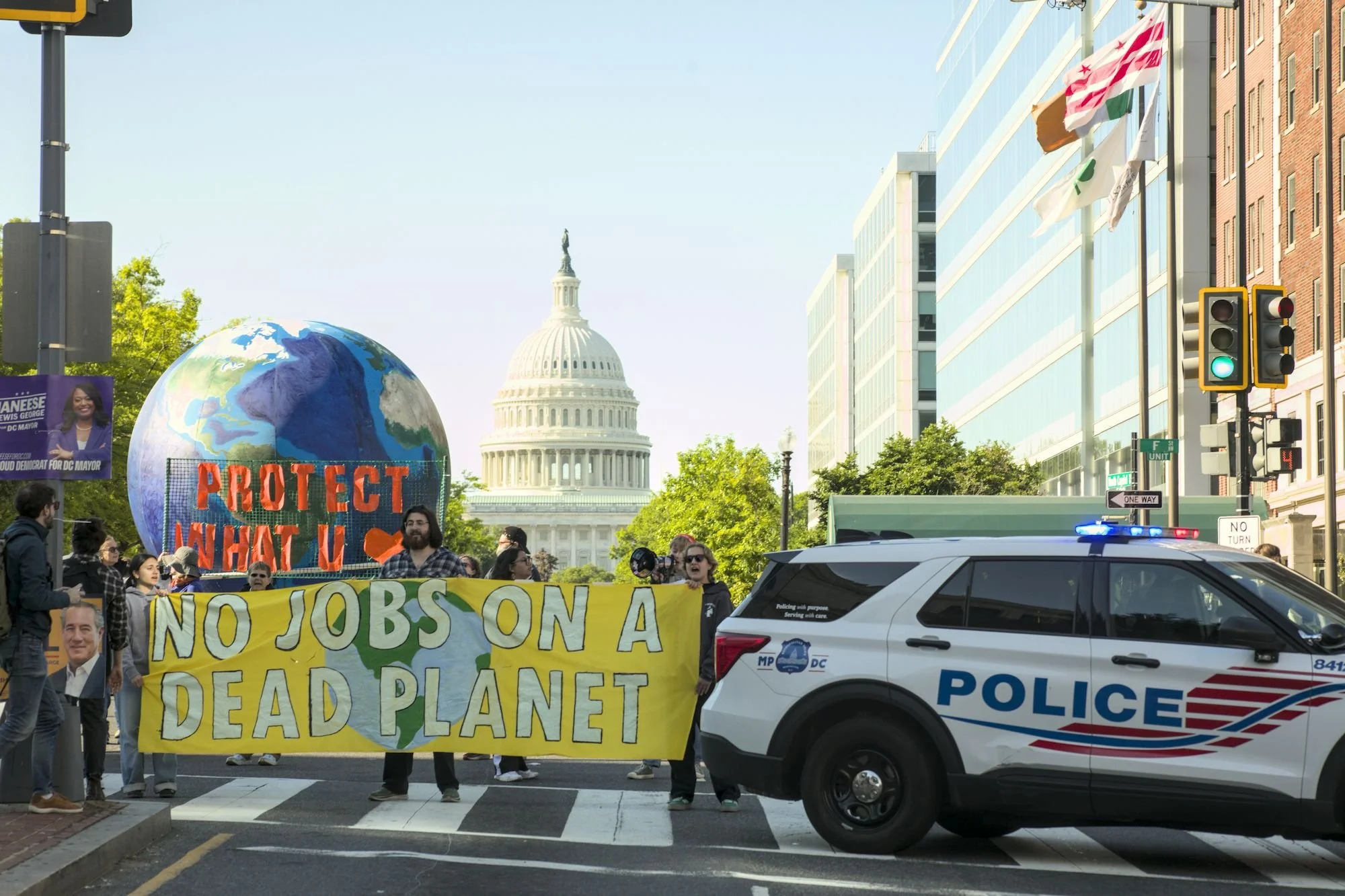 Climate Coalition Blocks Freeway Exit in May Day Protest Against Oil and Gas Lobby