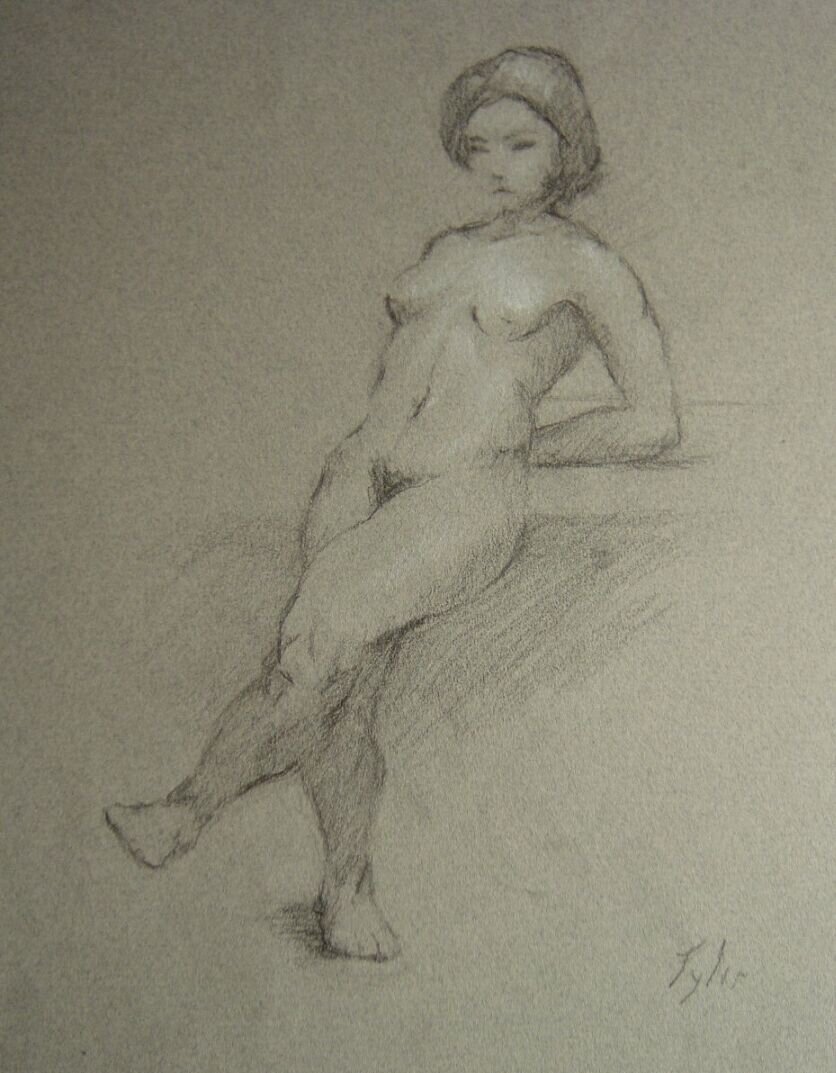  “Figure study”    graphite on paper    8” x 10”    $250 