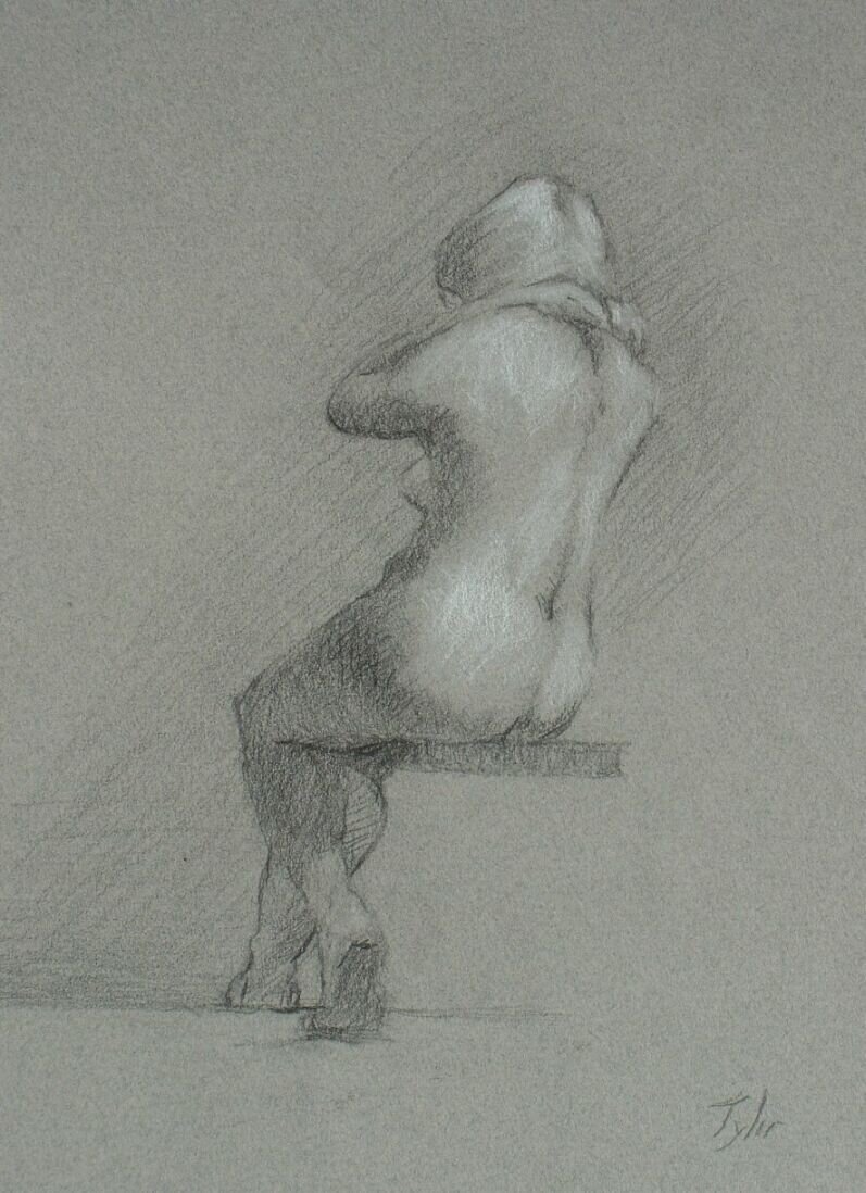  “Figure study”    graphite on paper    8” x 10”    private collection 