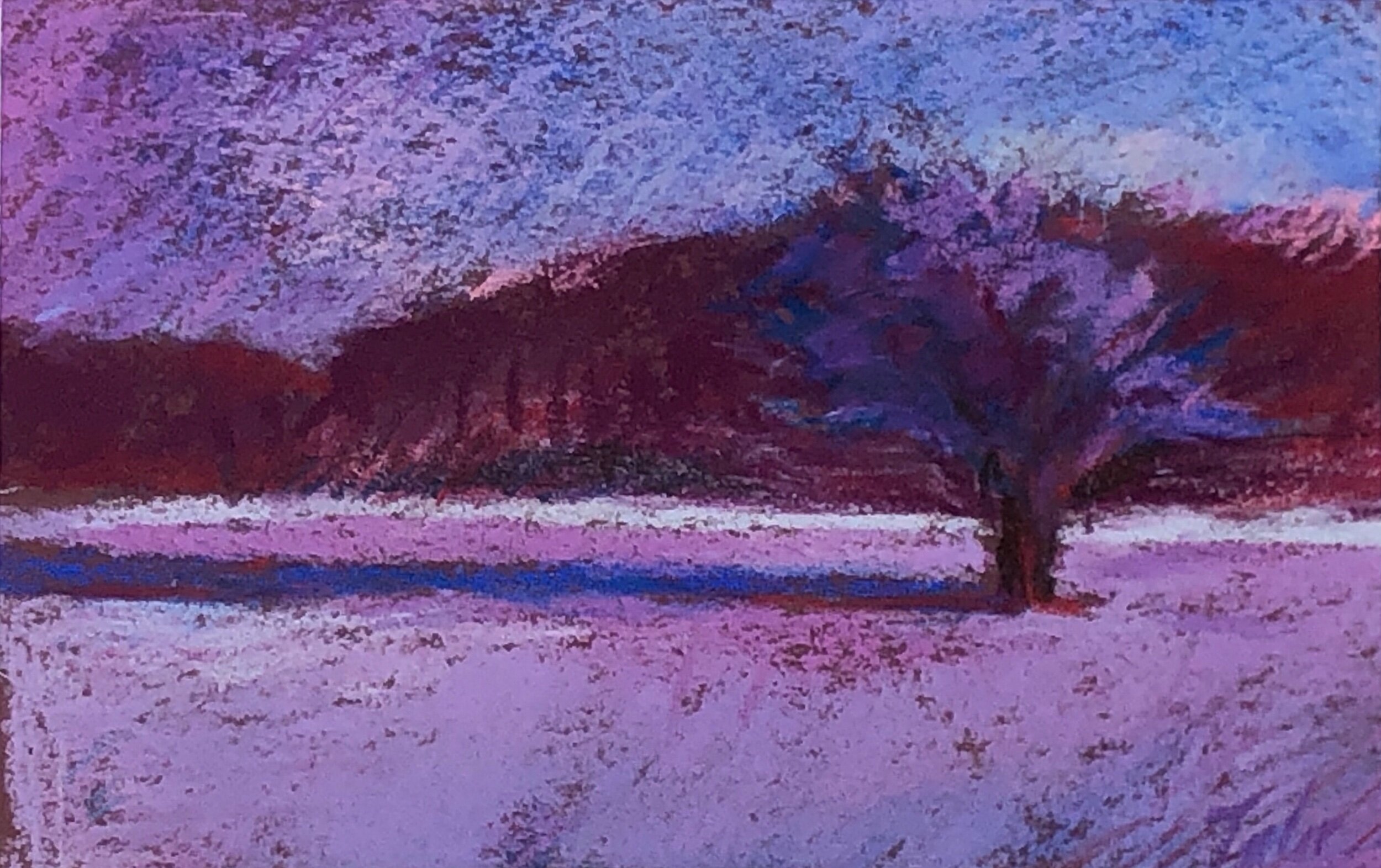  “Winter: Tree”    pastel on sanded paper    2.5” x 3.5”    $150 