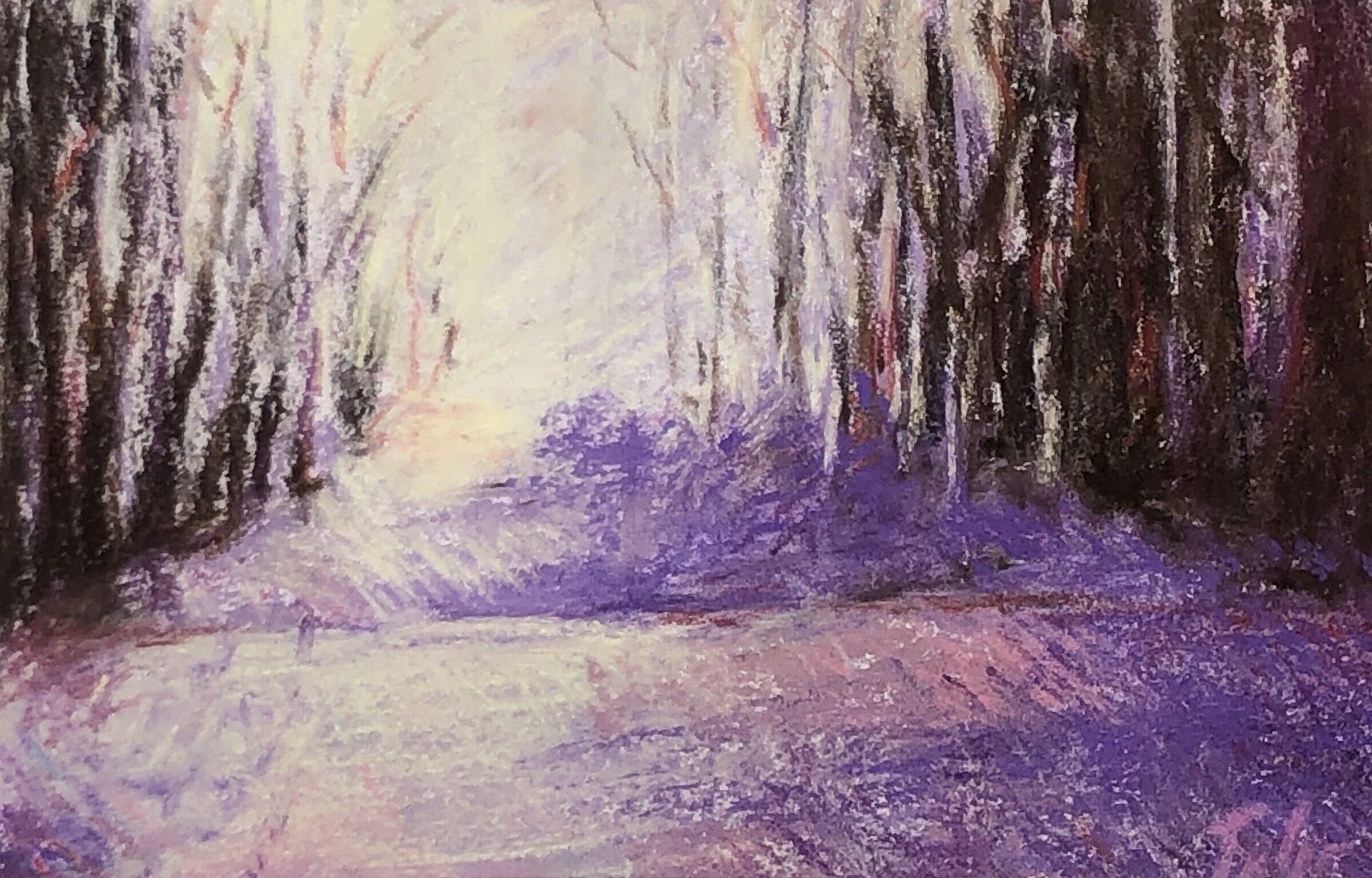  “Winter: Path”    pastel on sanded paper    2.5” x 3.5”    private collection 