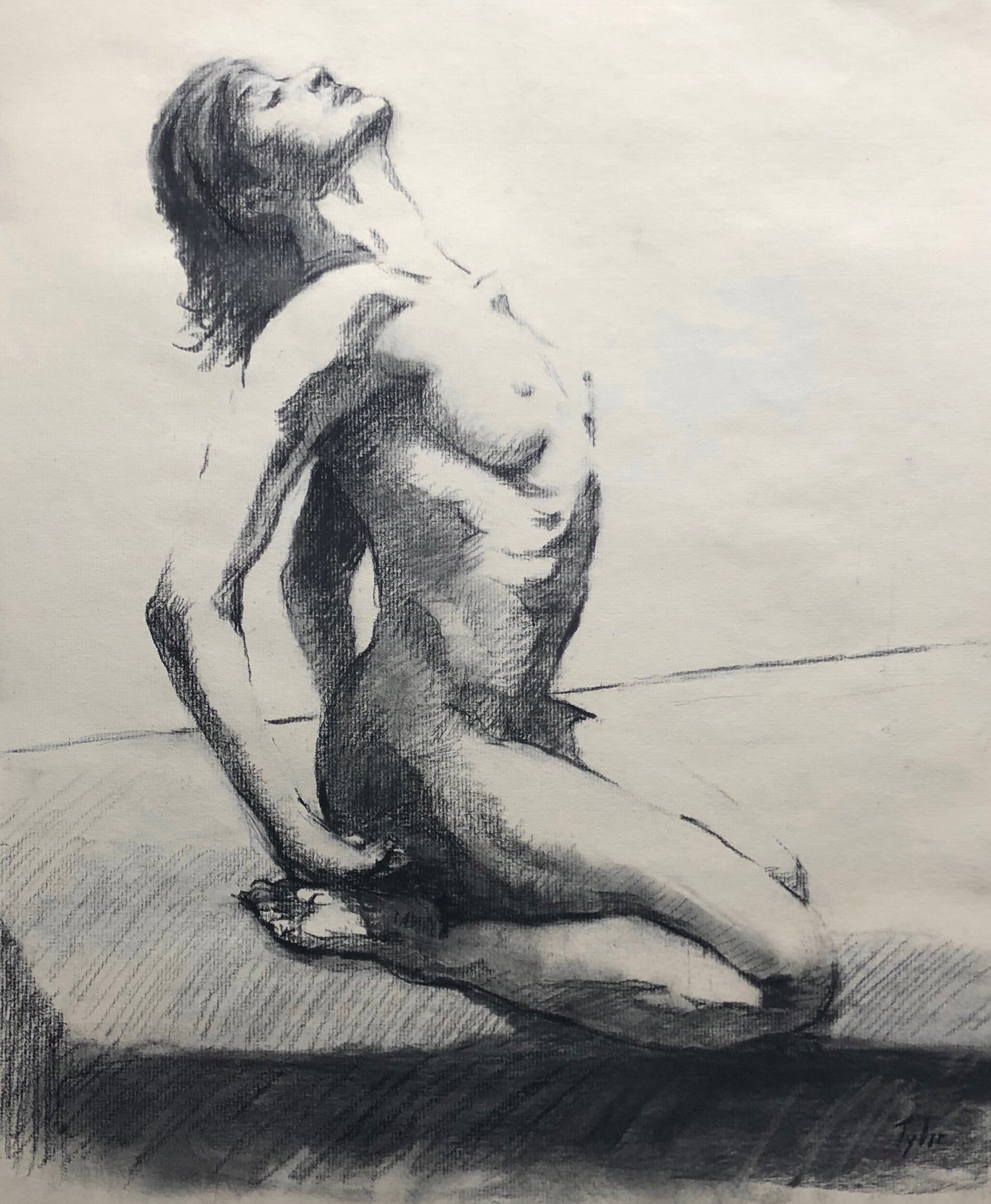  “Figure study”    Charcoal on paper    16” x 18”    $450 