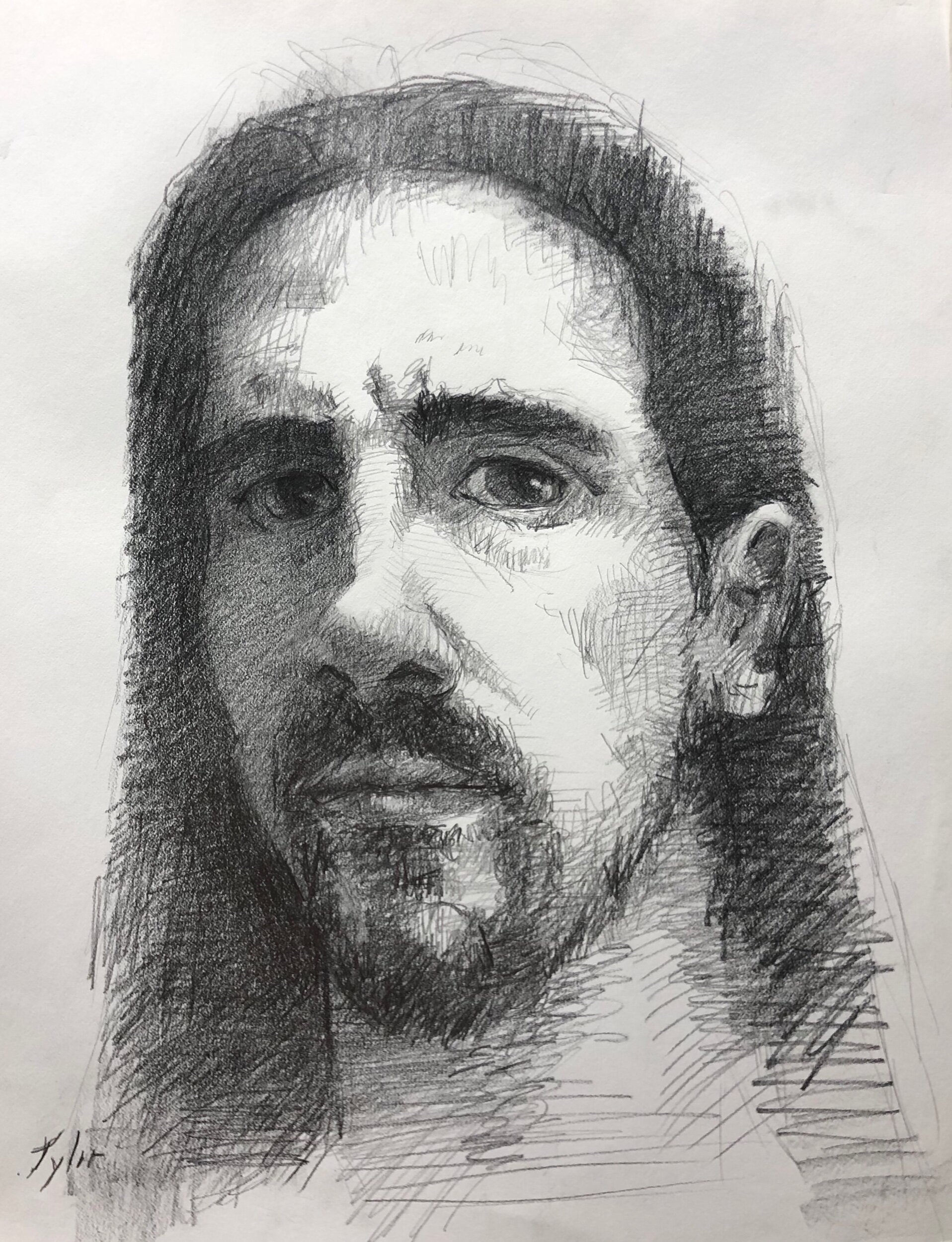  “Self portrait without glasses”    graphite on paper    11” x 14”    $350 