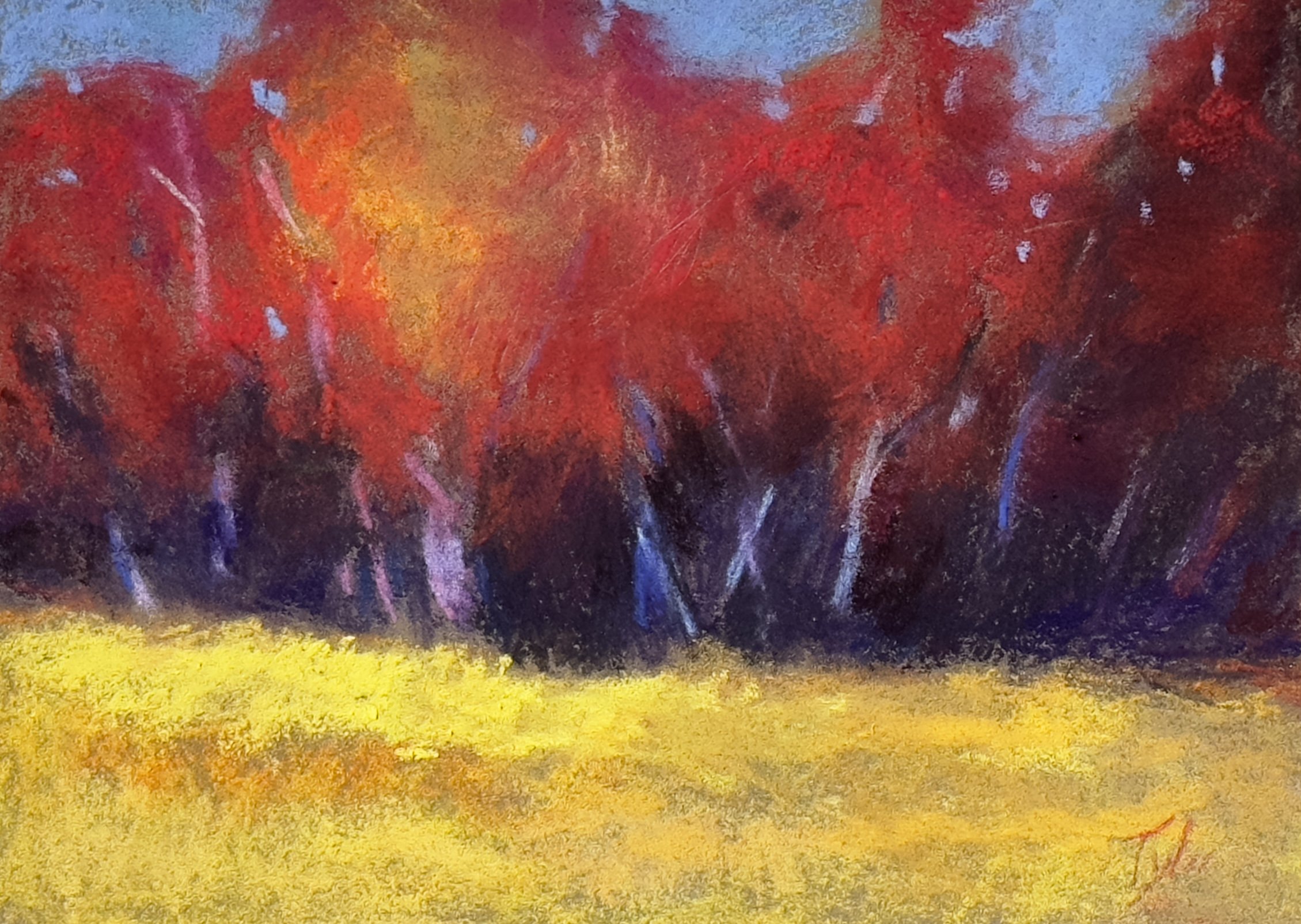  “Grove: Autumn”    pastel on Pastelbord    5” x 7”    $200 