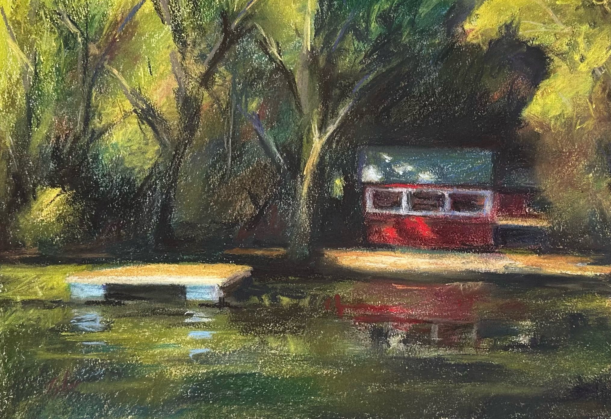  “Camp”    pastel on Canson paper    11” x 14”    private collection 