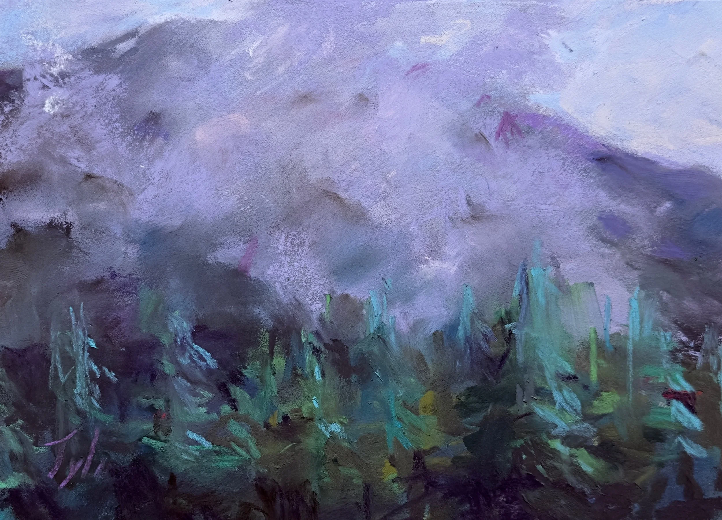  “In Fields Of Rye And Oak”  pastel on Pastelbord  5” x 7”  $150 