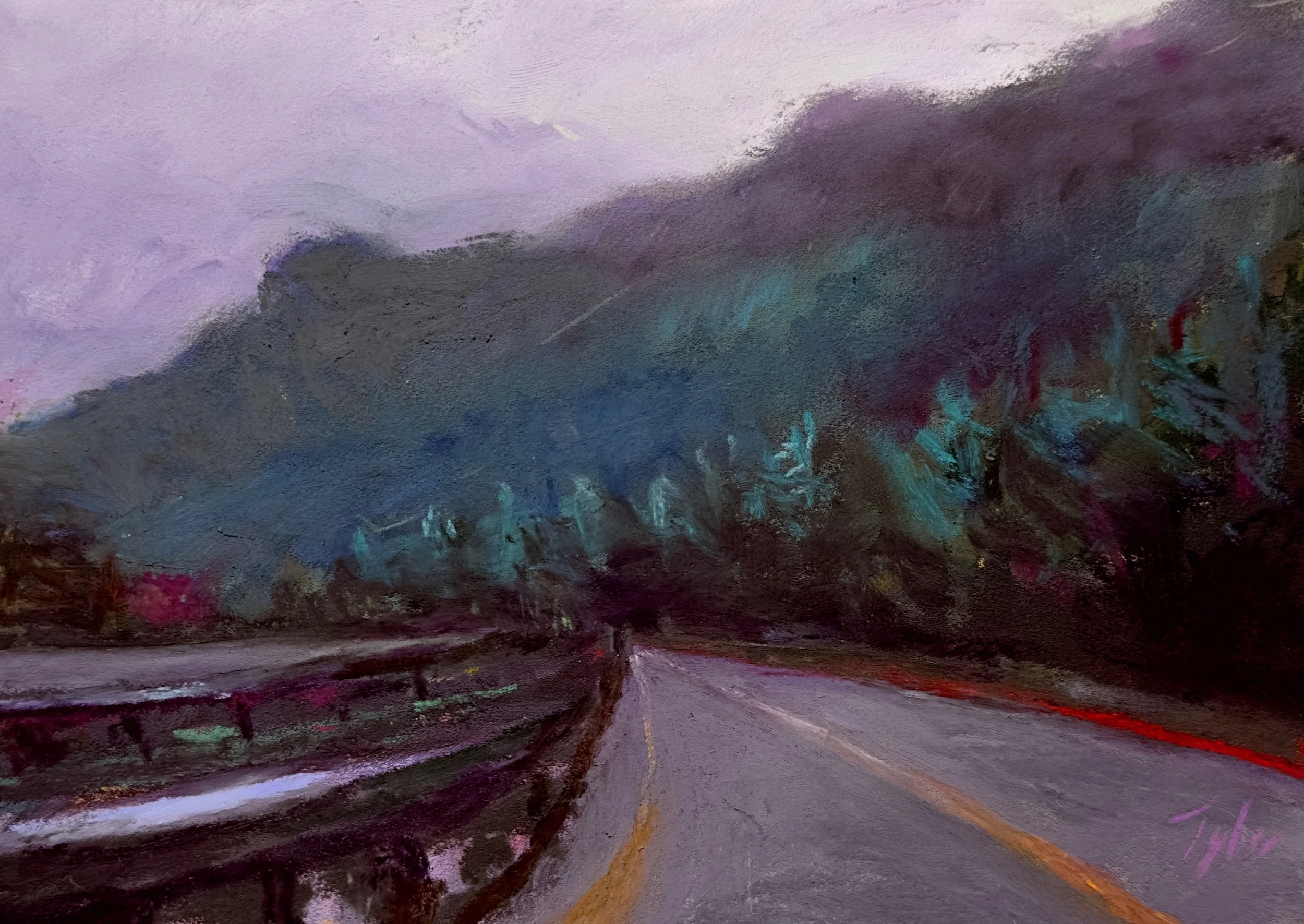  “Under The Western Sky”  pastel on Pastelbord  5” x 7”  $150 