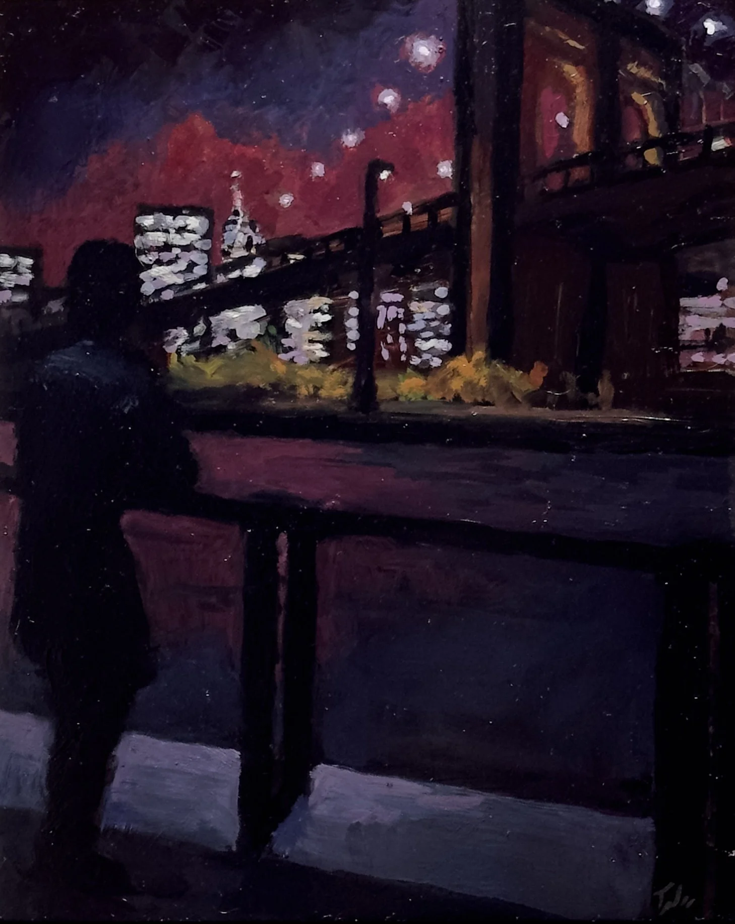  “Until We Felt Red”  oil on panel  8” x 10”  $500 