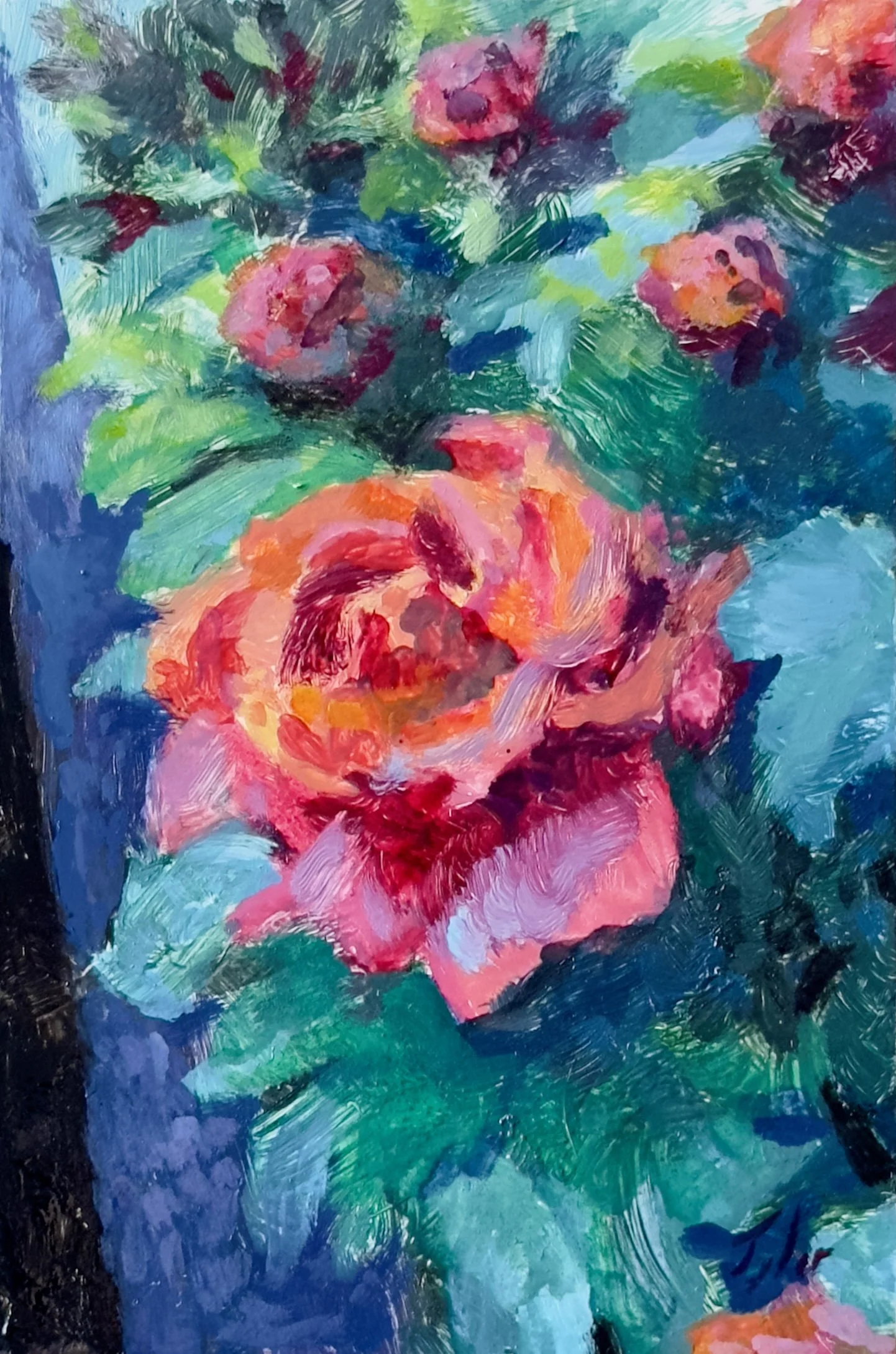  “Little Flowers V  oil on panel  4” x 6”  $200 