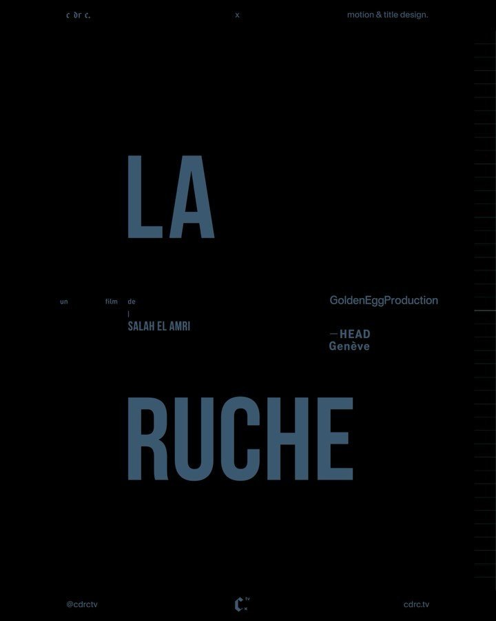 Title design for ˣLa Ruche (The Hive) &rarr; directed by Salah El Amri, Produced by @GoldenEggProduction, @yandecop  The minimalist, grid-based composition reflects the confinement of prison life, masculinity locked behind walls, and the stories that
