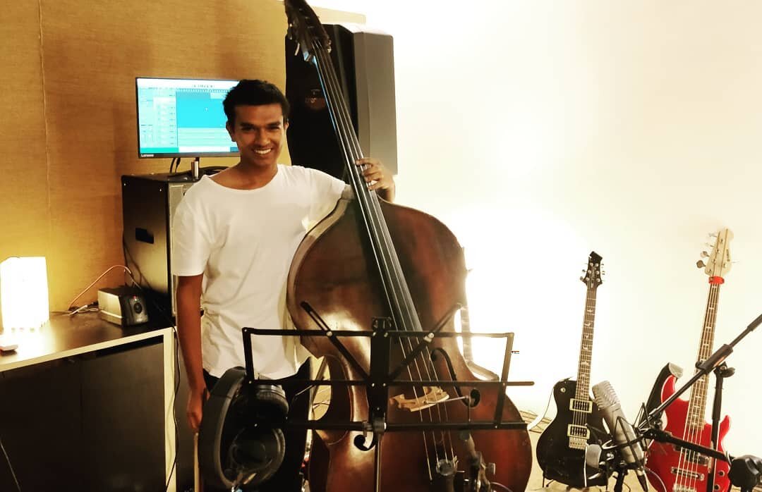 That BASS ! Simply WOW #250yearsold #doublebass #tracking #kannadafilm  #acousticsessions #recordingstudio