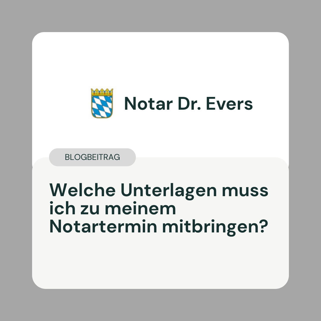 Welche Unterlagen muss ich zu meinem Notartermin mitbringen?