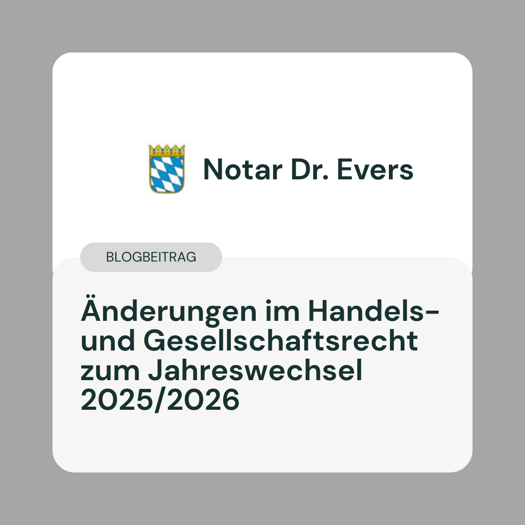 Diese Änderungen erwarten uns im Handels- und Gesellschaftsrecht zum Jahreswechsel 2025/2026 :