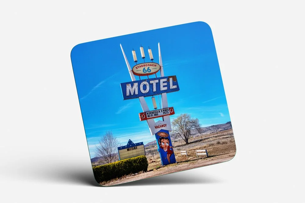 Stagecoach 66 Motel Sign Coaster