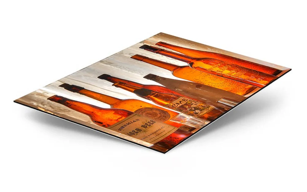 Bodie Amber Bottles Dibond Metal Print