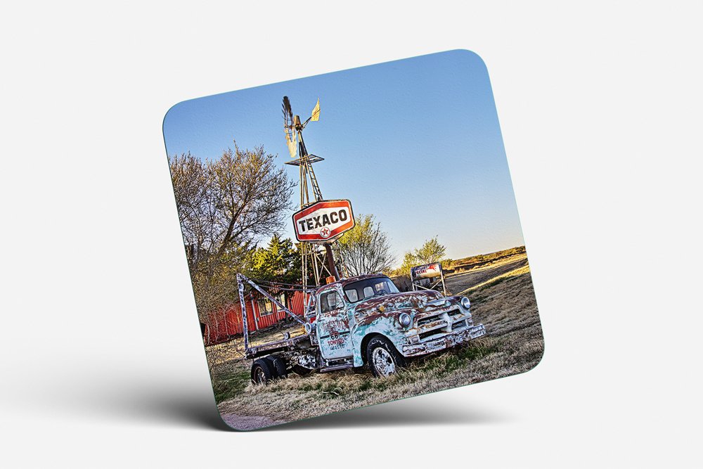 Texaco Rusty Blue Truck Coaster