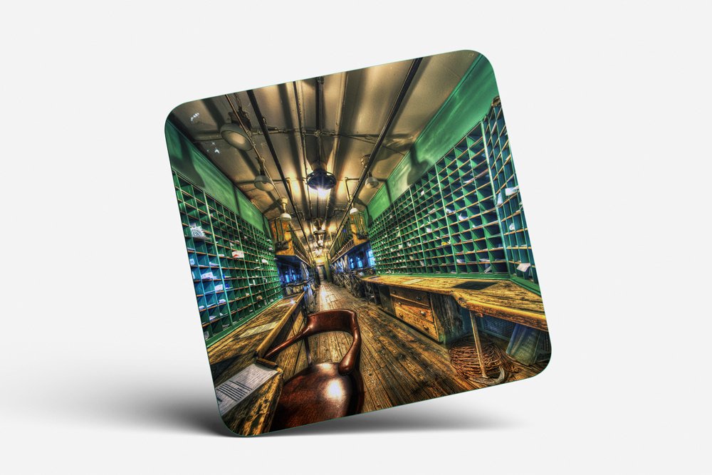 Old Car City Train Mail Car Desk Coaster