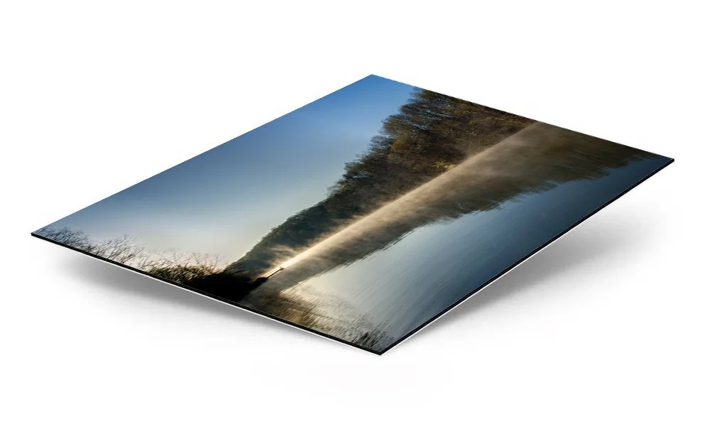 Foggy Lake Dibond Metal Print