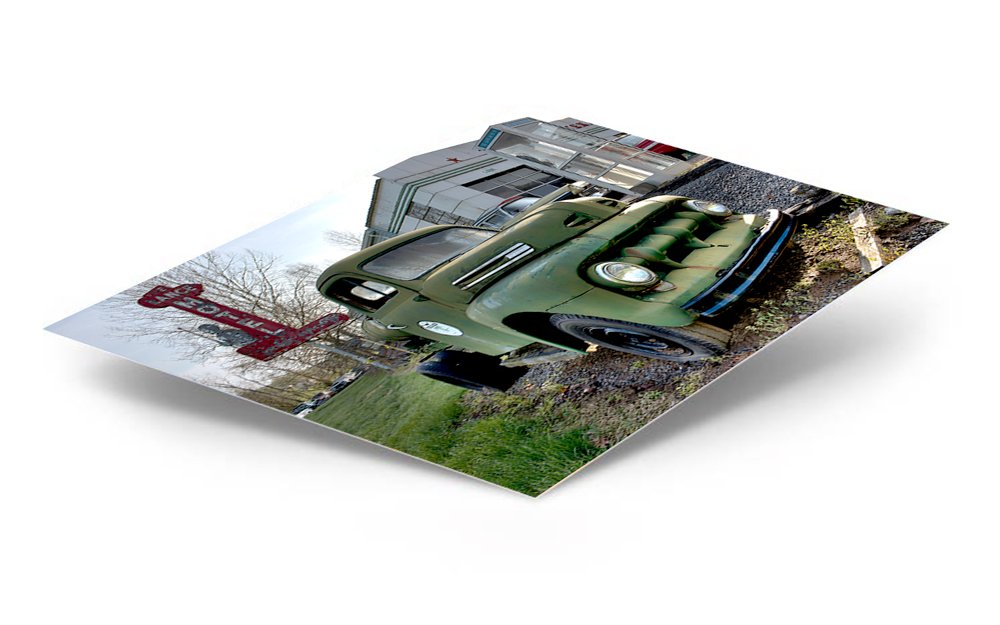 Memory Lane Green Truck ChromaLuxe® Aluminum Metal Print
