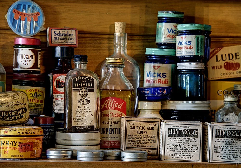 Vintage Medicines Shelf Print