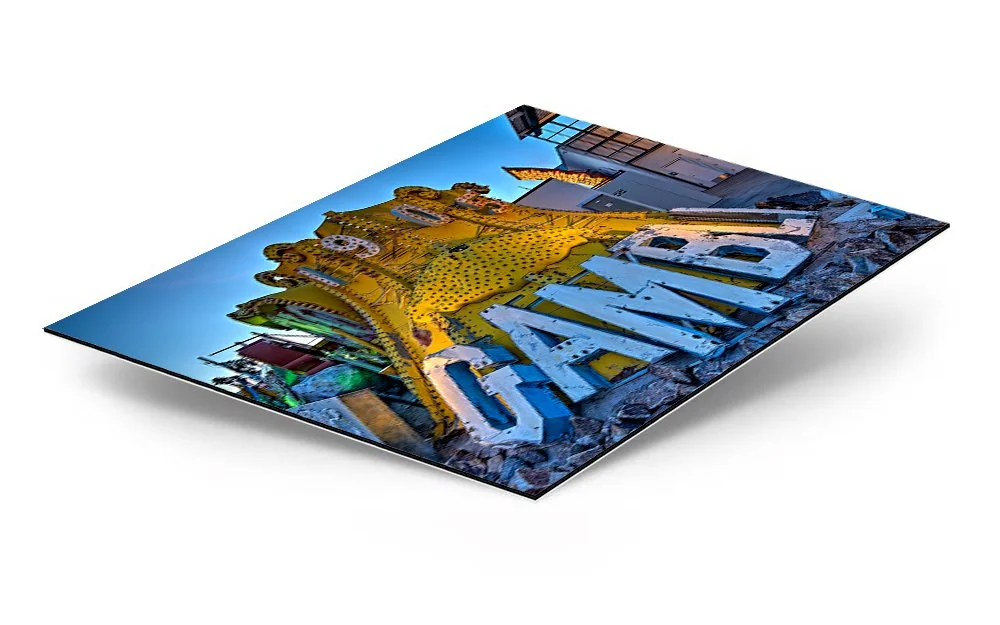 Gamble Neon Sign Dibond Metal Print