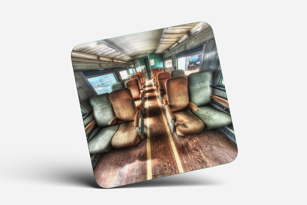 Old Car City Train Seats Coaster