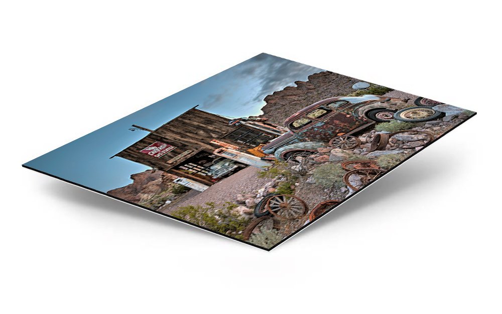 Chevron Gas Station Dibond Metal Print