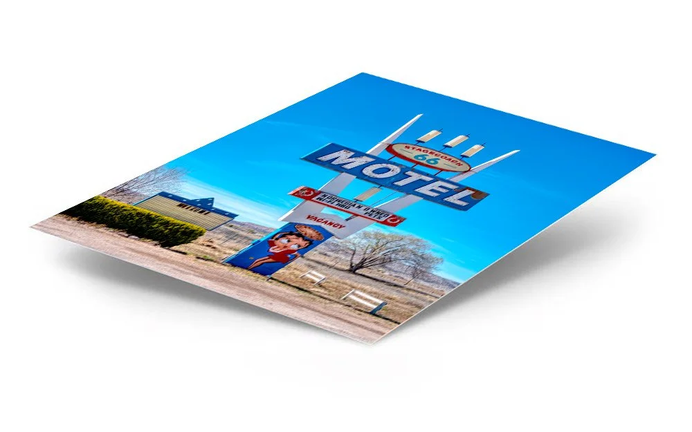 Stagecoach 66 Motel Sign ChromaLuxe® Aluminum Metal Print