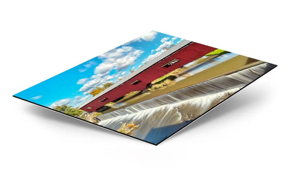Covered Bridge Summer Dibond Metal Print