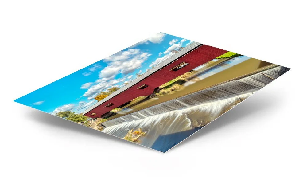 Covered Bridge Summer ChromaLuxe® Aluminum Metal Print