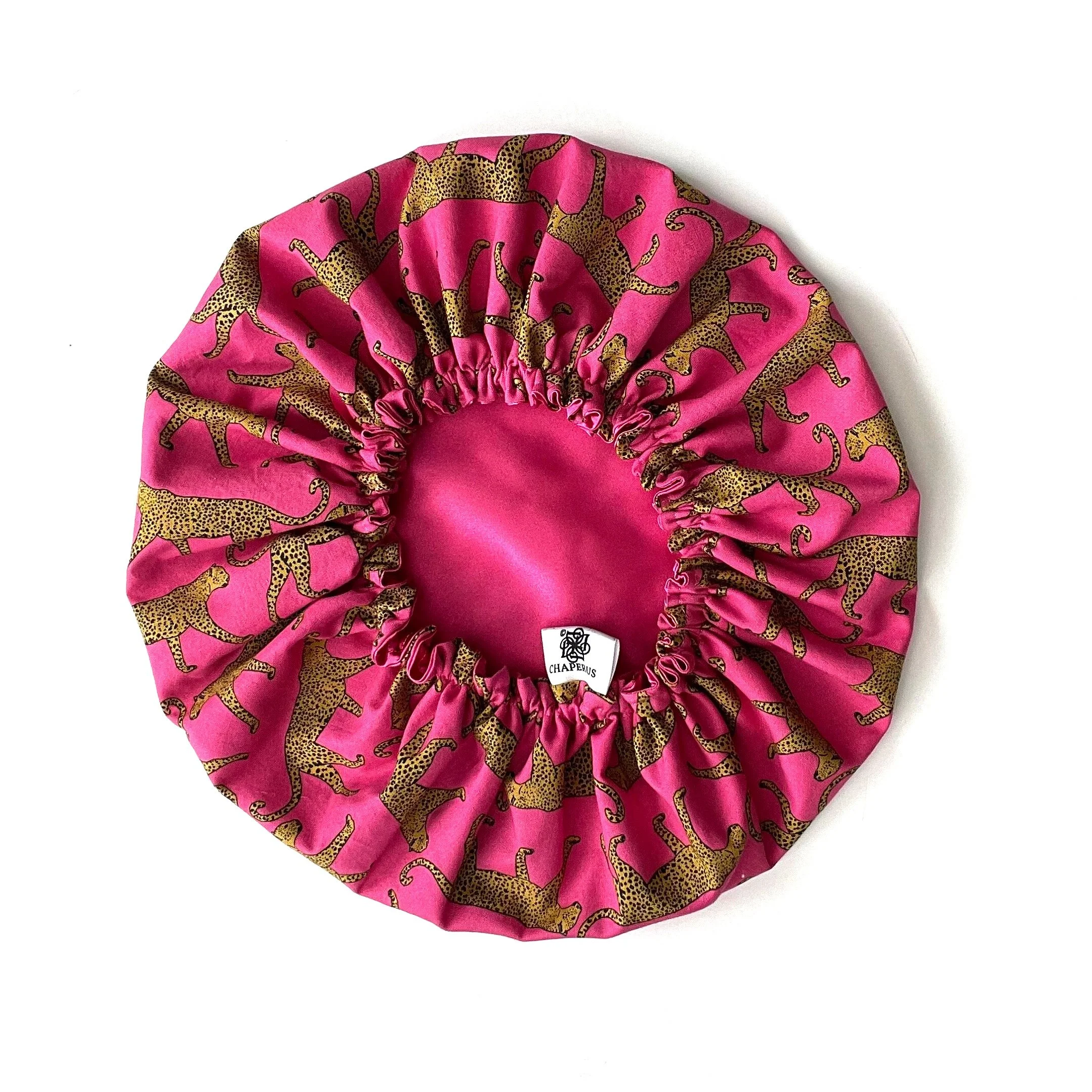 Satin Hair Bonnet - Hot Pink Cheetahs