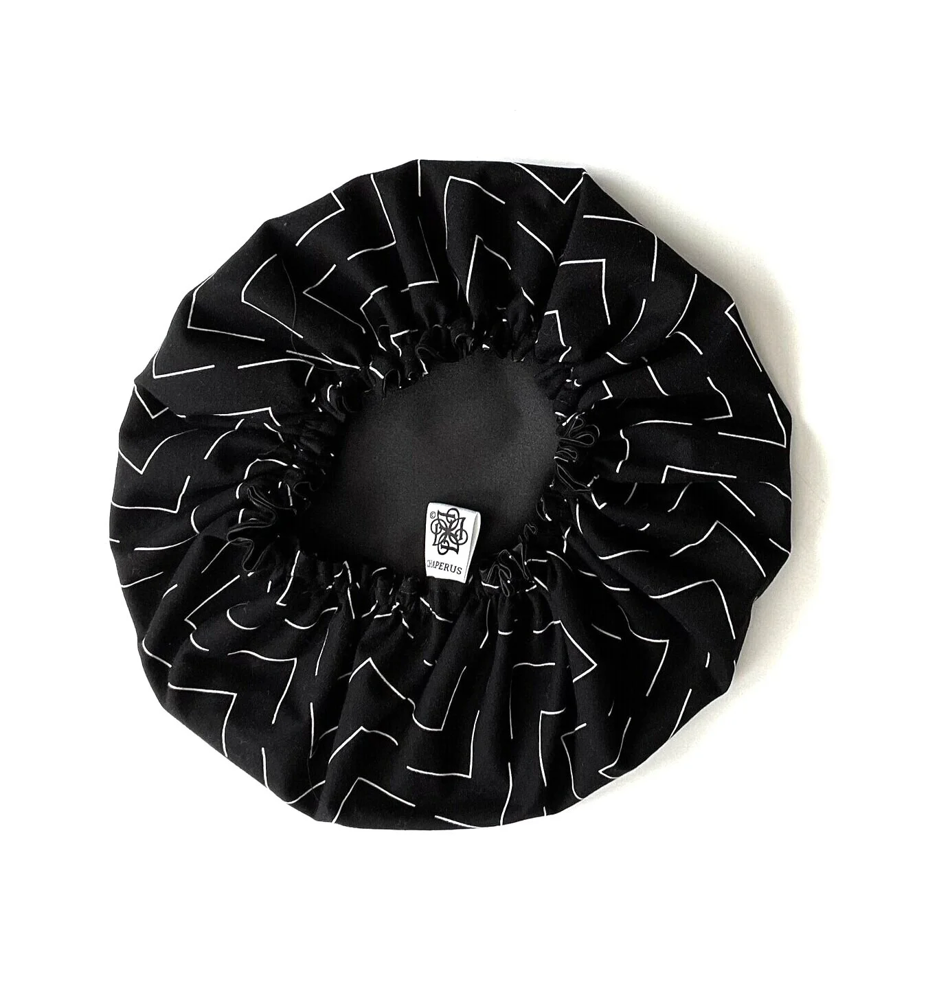 Satin Hair Bonnet - Black and White