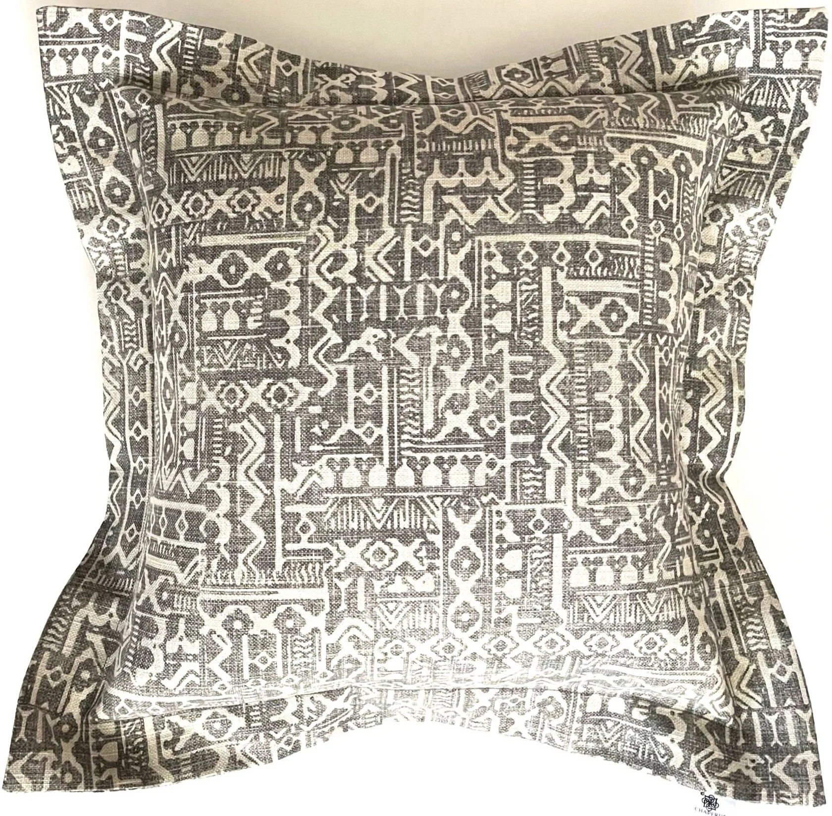 Gray and Cream Linen Blend Basketweave Pattern