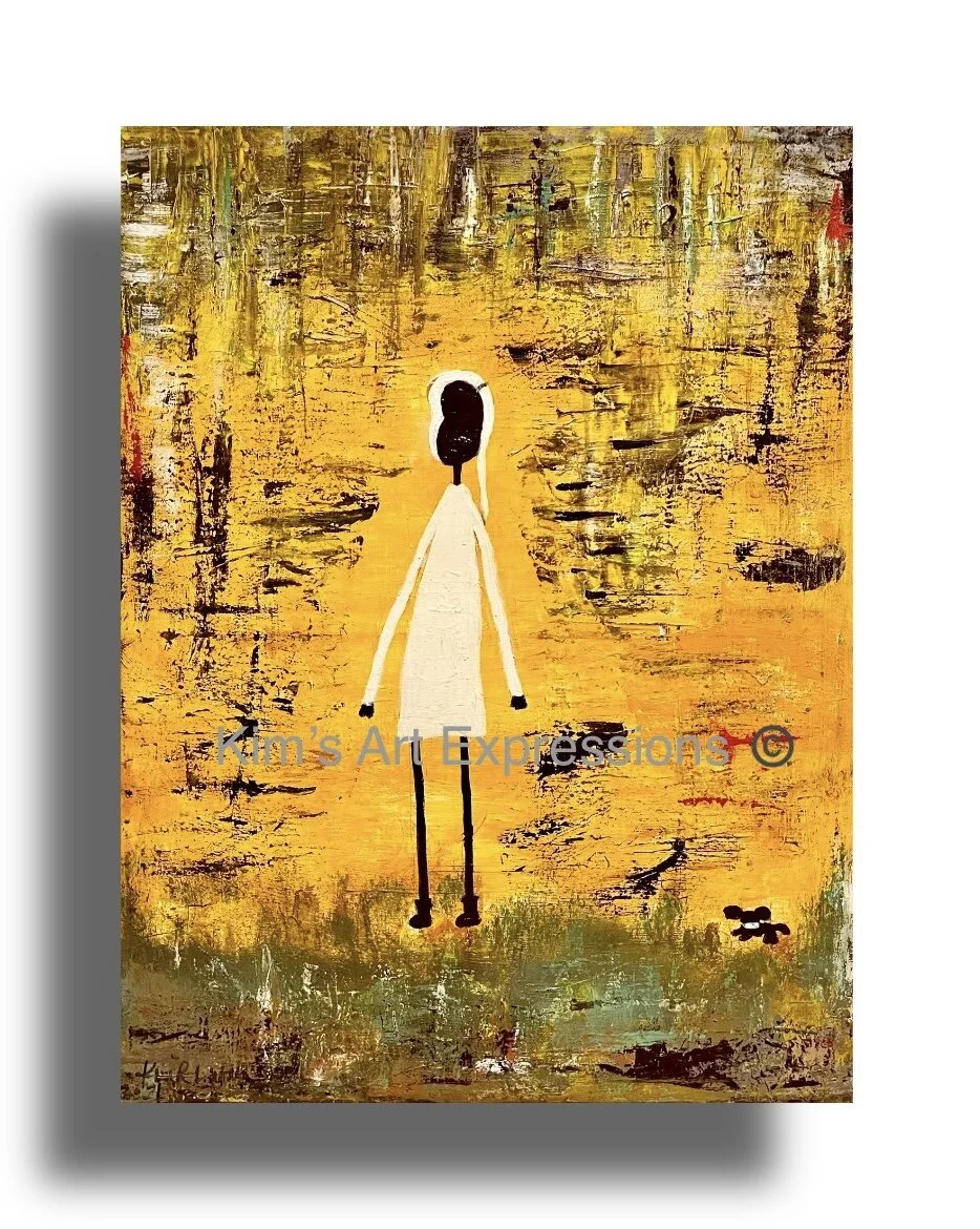 Golden Walk at Sunset - The Girl and Her Dog Series - Kimberly Russell Luther
