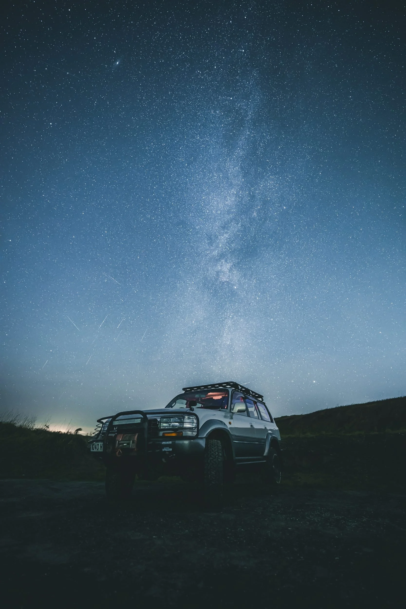 Land Cruiser 80 Series under the Milky Way, Pembrey, Carmarthenshire