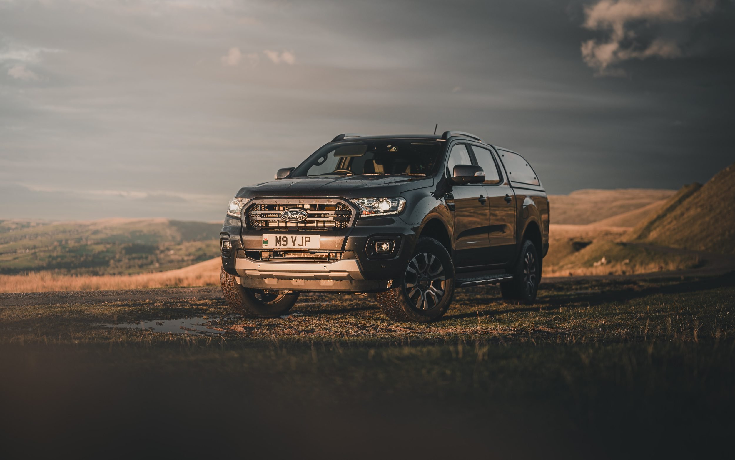 Ford Ranger on the moorland at golden hour