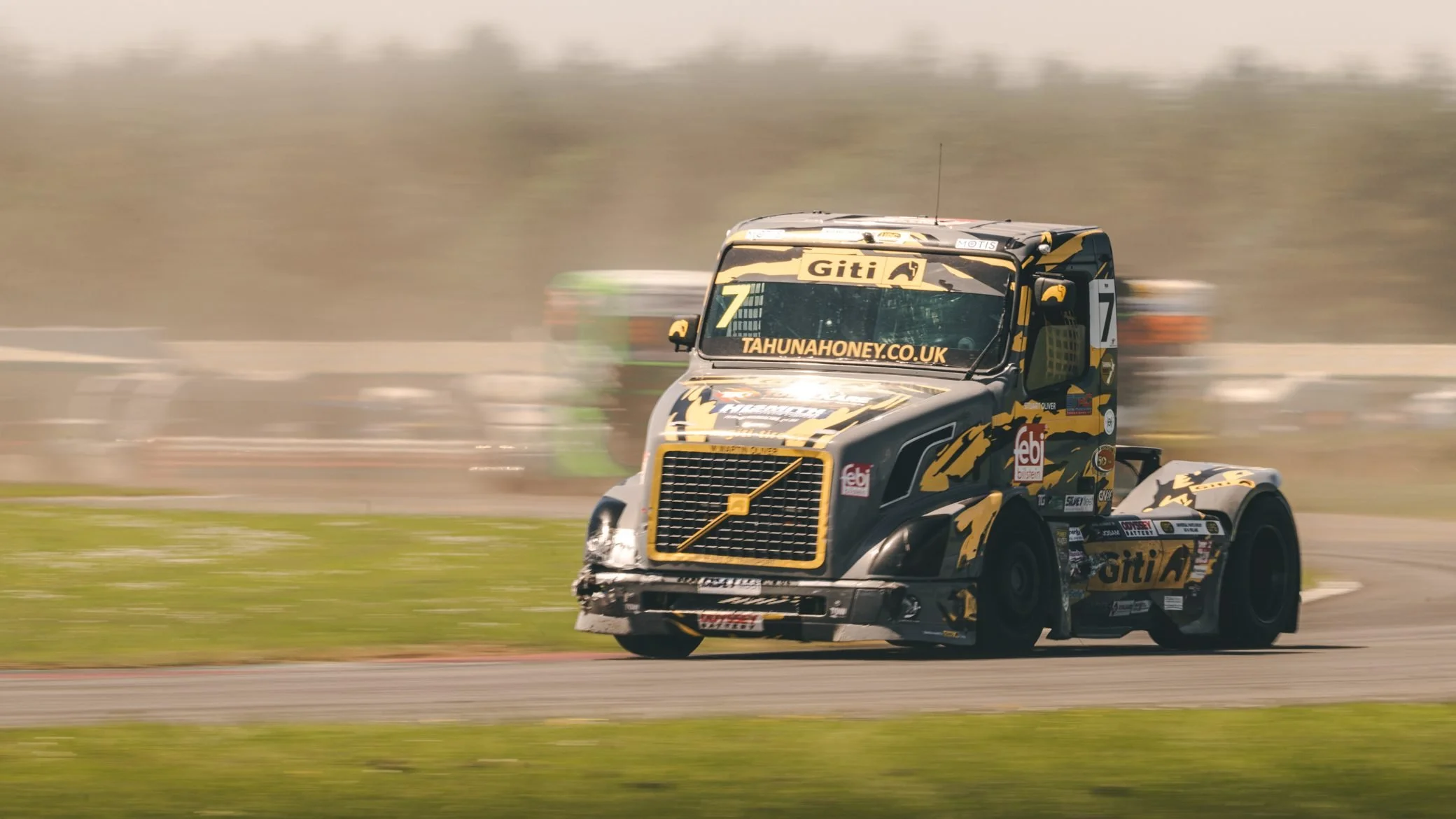 Volvo racing truck at speed, Pembrey Circuit