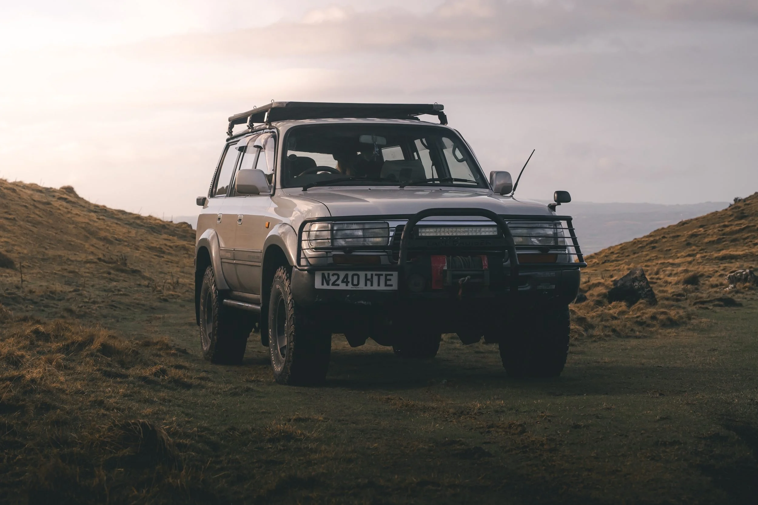 Land Cruiser 80 Series on the hillside at Tair Carn Isaf, Carmarthenshire