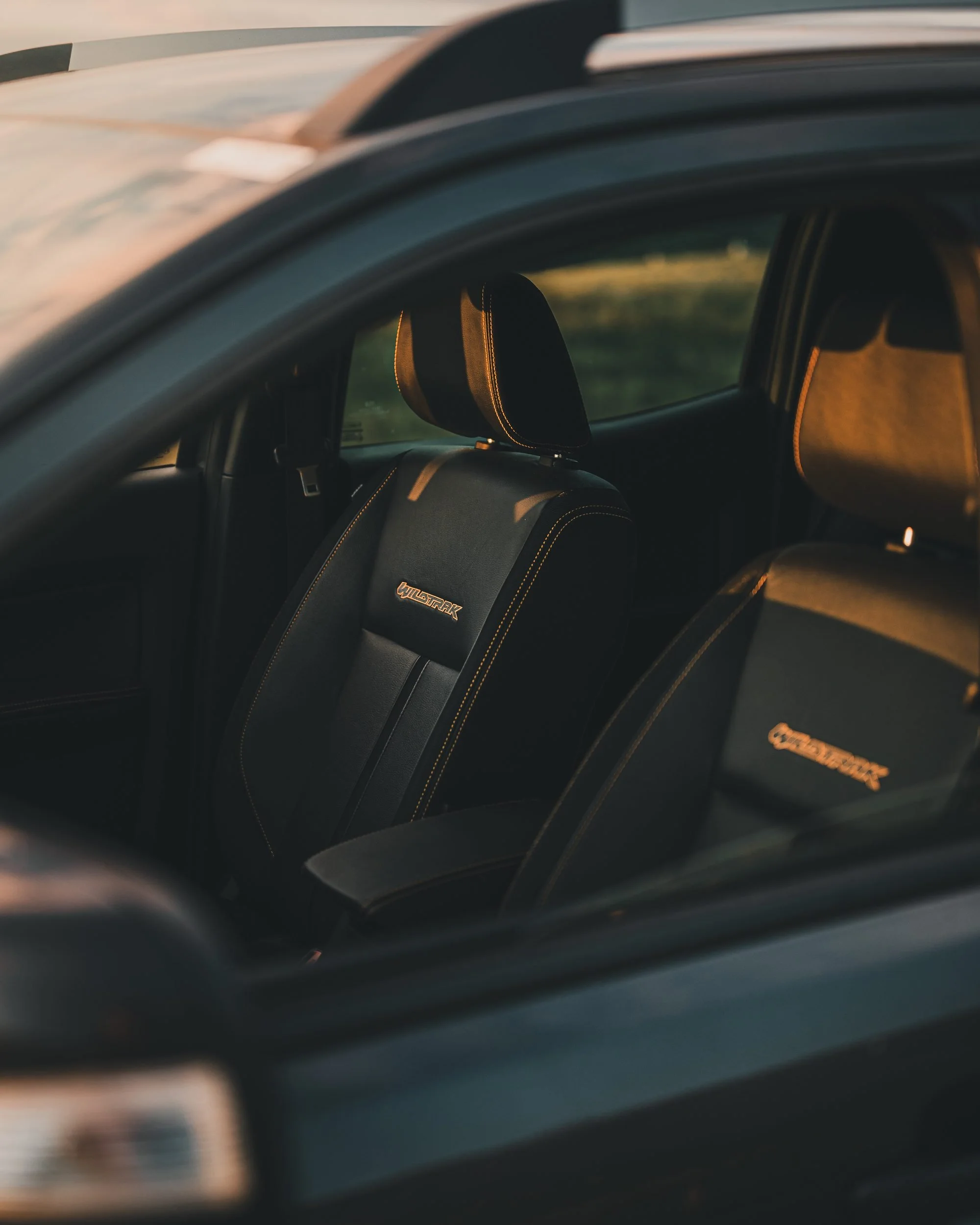 Ford Ranger seats seen through the open door