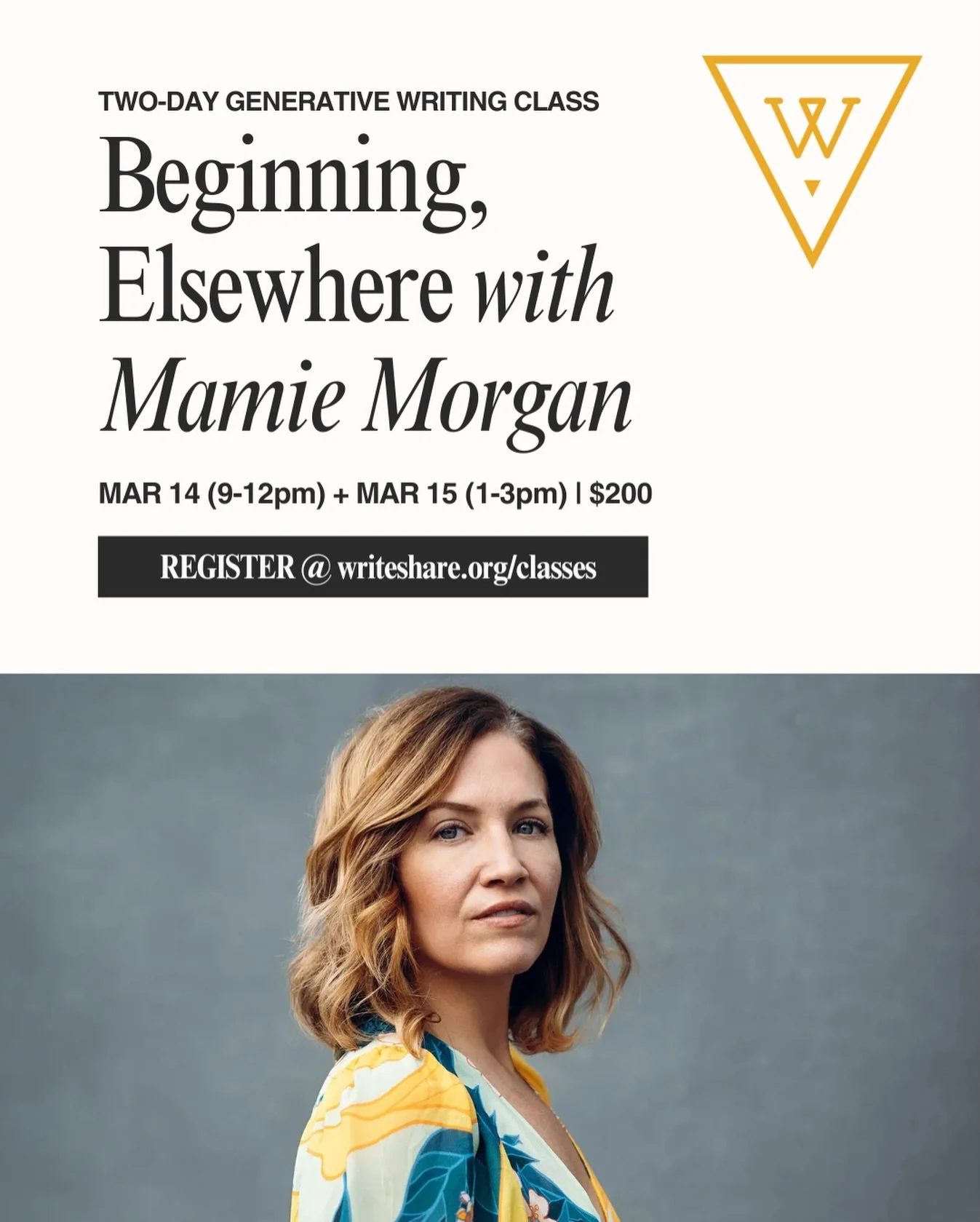 Mamie is coming BACK to Writeshare, y&rsquo;all! 

We are thrilled to share that @mamiemorgan will be hosting a 2-day generative writing workshop in March 2026. 

About the course, from Mamie:

In this course, we will take root and hopefully produce 
