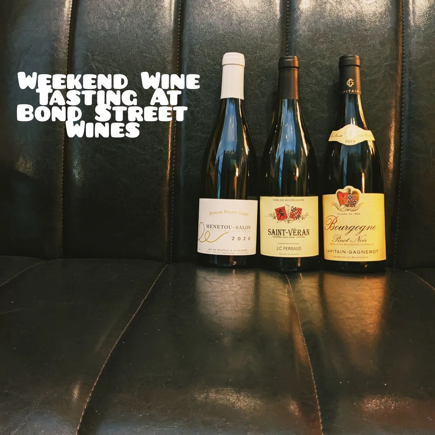 Going a little more classic for our tasting. 
Stop by anytime Friday or Saturday and check out three great selections to get you through the weekend..
Domaine Philippe Gilbert Menetou Salon
J.C. Perraud Saint Veran 
Capitan Gagnerot Bourgogne Rouge

