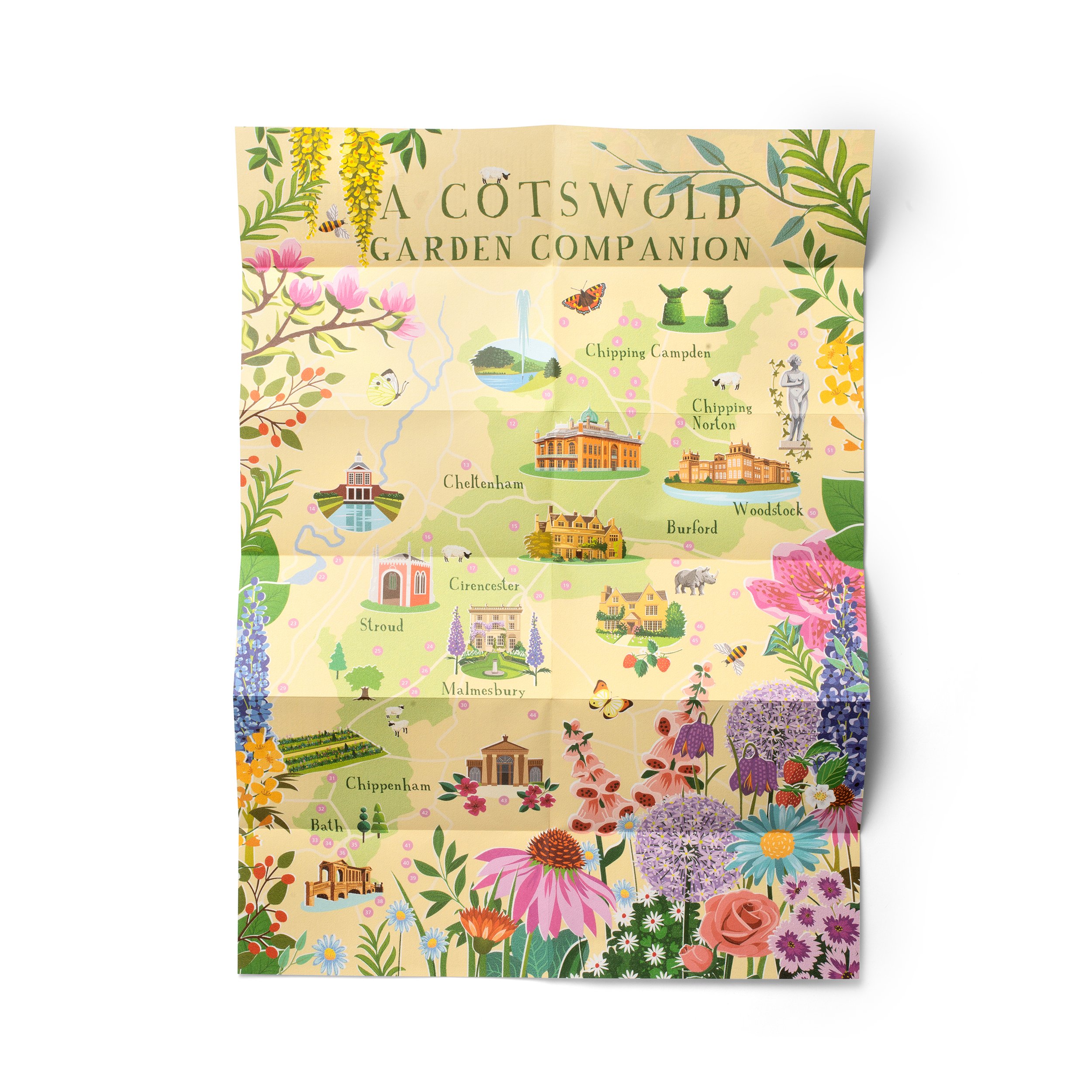 A Cotswold Garden Companion - unfolded map