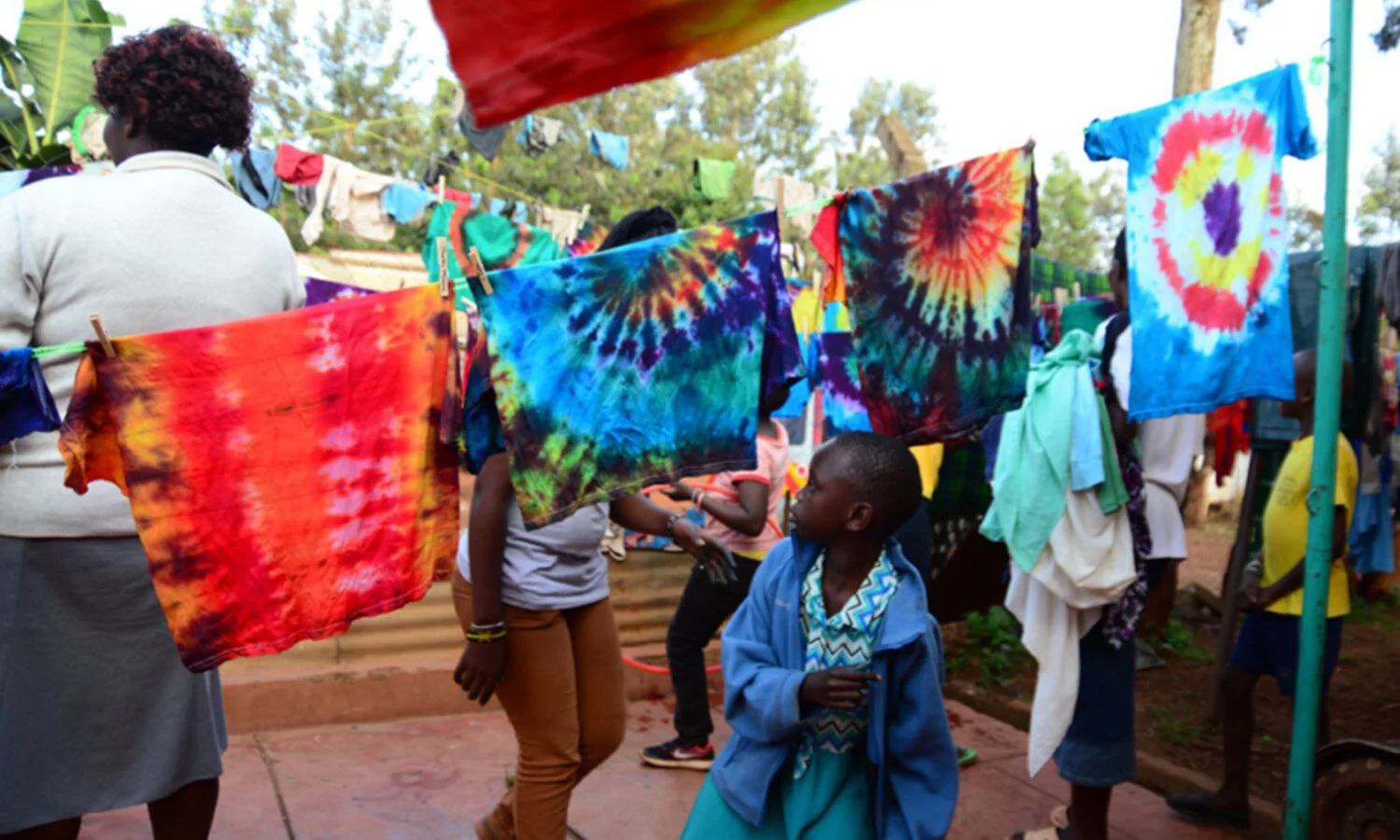   TGE volunteers made tie-dye shirts with the children of Morning Star.  