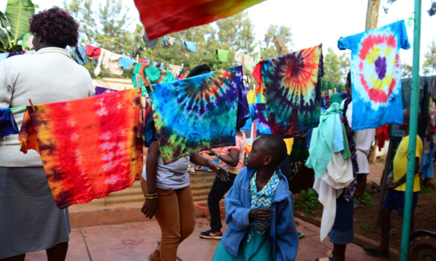   TGE volunteers made tie-dye shirts with the children of Morning Star.  