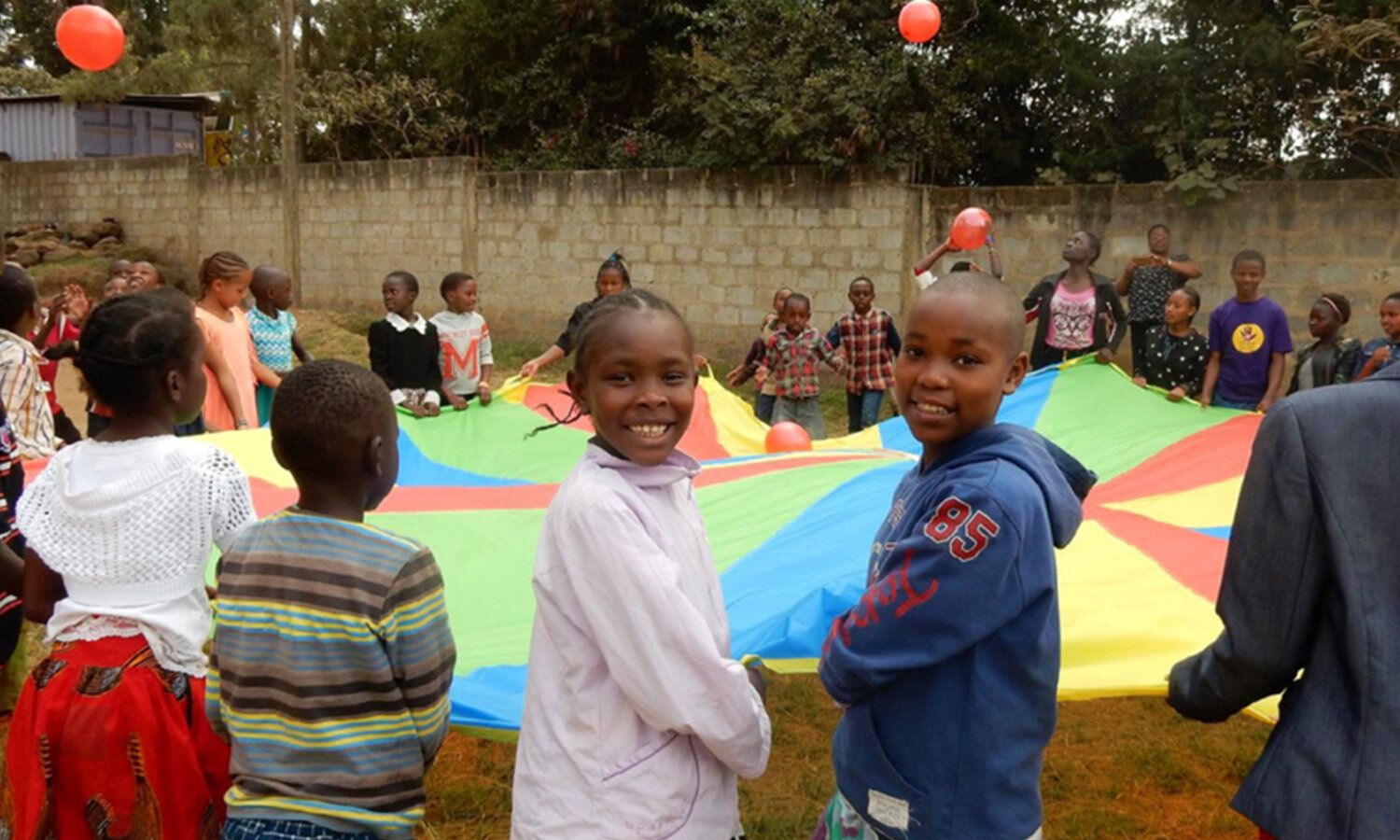   The Riruta Shade Orphanage children had a good time playing with a parachute brought by the TGE team.  