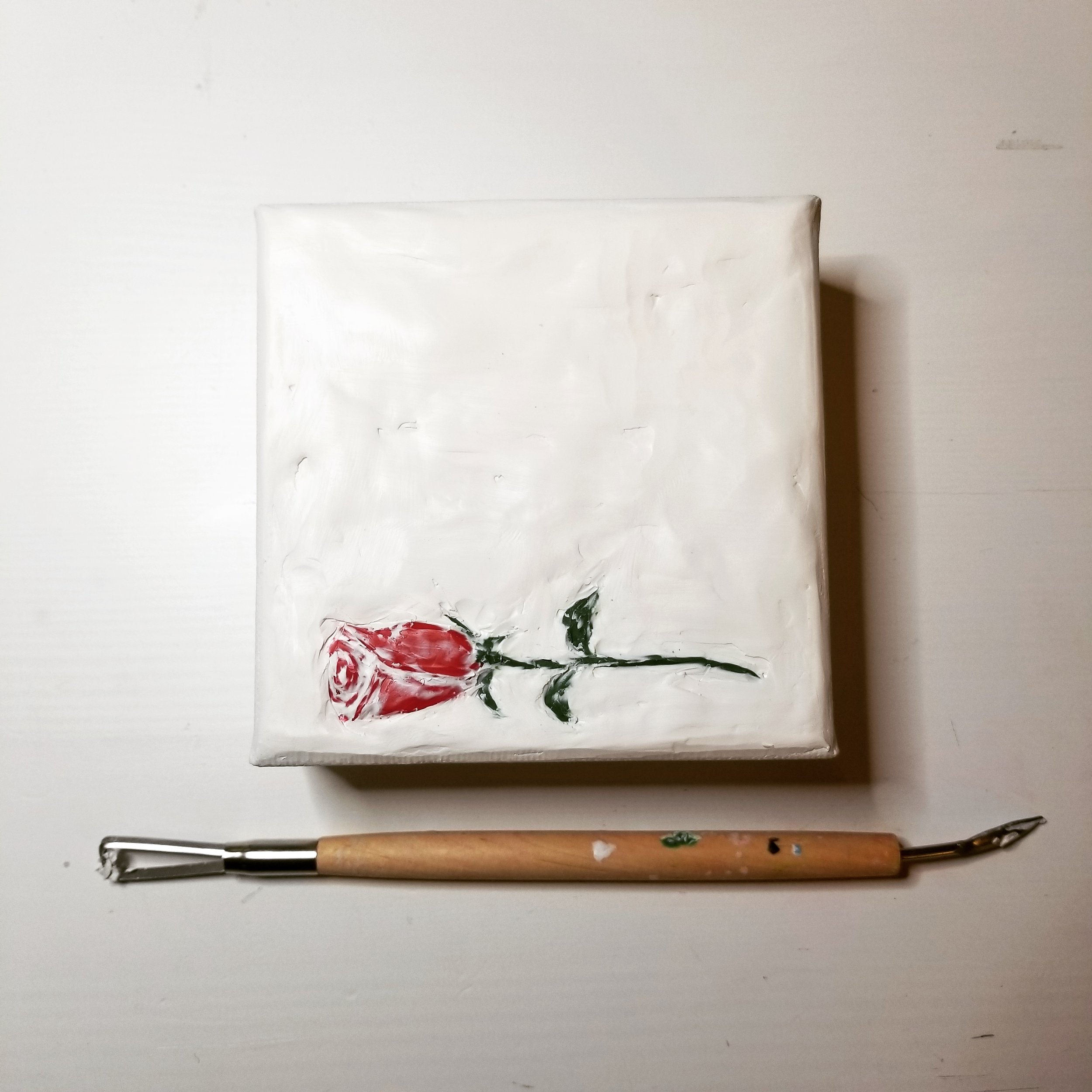 Rose on canvas