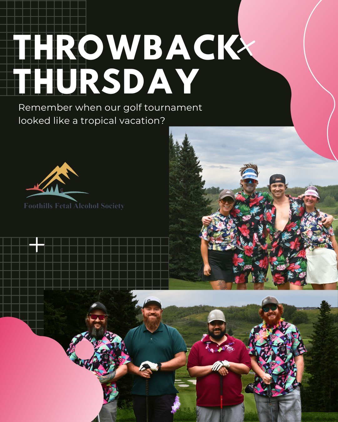 🌴 Throwback Thursday 🌺

Remember when our golf tournament looked like a tropical vacation? The leis, the shirts, the good vibes&mdash;those Hawaiian-themed years were unforgettable!
But this year&hellip; we&rsquo;re switching it up. Black and hot p