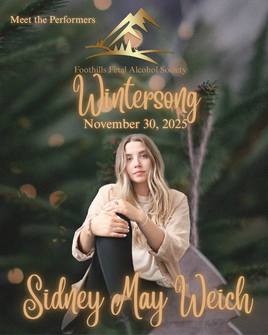 🎤 Meet the Performer: Sidney May Weich 🌿✨

Please join us in welcoming @sidneymaywmusic  to her very first Wintersong stage!

Calgary-based singer-songwriter Sidney May Weich blends folk-pop storytelling with radiant melodies, heartfelt lyricism, a