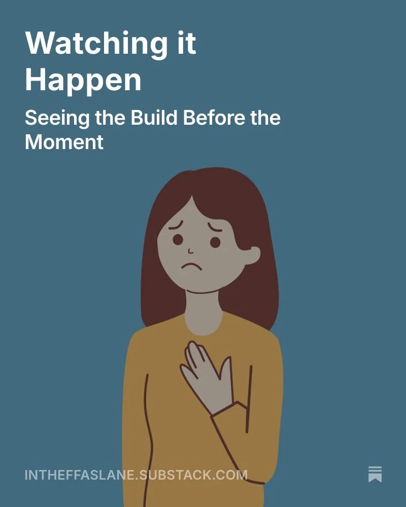 watching it happen

I can see it starting
before anything has even gone wrong.

The light feels a bit too bright.
The noise a little louder.
Something small shifts&mdash;and I know it&rsquo;s already a lot.

From the outside, it might look like overr