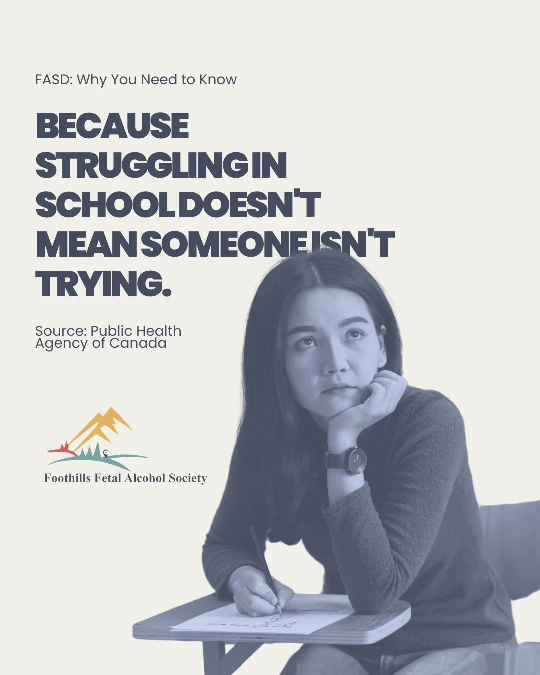 Because struggling to learn doesn't mean someone isn't trying. 

In a 2019 Canadian survey, 64.7% of children and youth aged 5&ndash;17 identified with FASD also had a diagnosed learning disability or disorder.

For students with FASD, learning chall